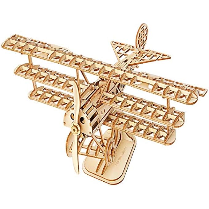 3D WOODEN MODEL KITS FOR ADULTS KIDS AIRPLANE WOODCRAFT CONSTRUCTION KIT 3D WOODEN PUZZLE DIY TOY GIFT - Image 1